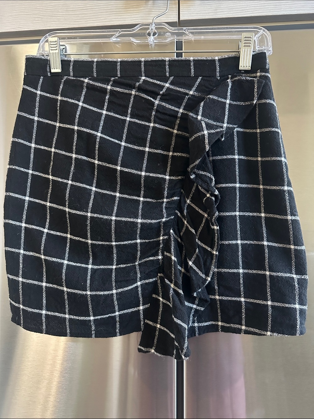 NWOT Madewell plaid ruffle mini skirt size 2